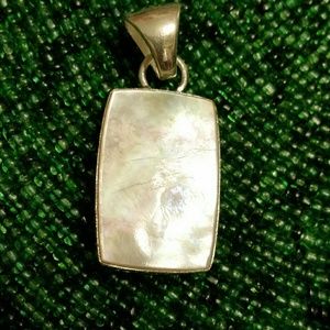 .925 Silver Rectanglular Mother of Pearl Pendant